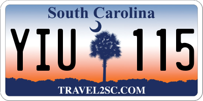 SC license plate YIU115