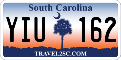 SC license plate YIU162