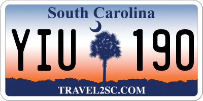 SC license plate YIU190