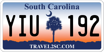 SC license plate YIU192
