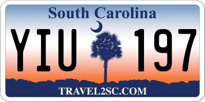 SC license plate YIU197