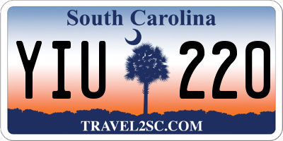 SC license plate YIU220