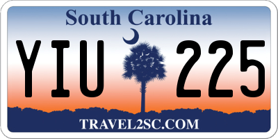 SC license plate YIU225