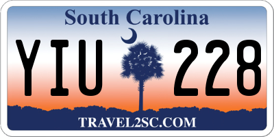 SC license plate YIU228