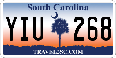 SC license plate YIU268