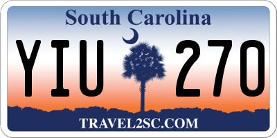 SC license plate YIU270