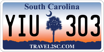 SC license plate YIU303