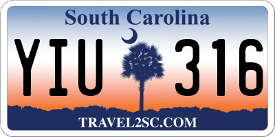 SC license plate YIU316