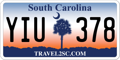 SC license plate YIU378