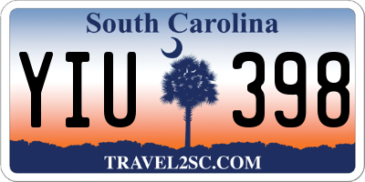 SC license plate YIU398