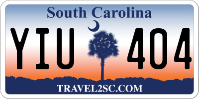 SC license plate YIU404