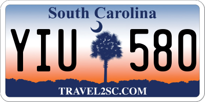 SC license plate YIU580