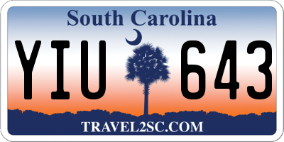 SC license plate YIU643