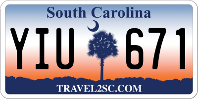 SC license plate YIU671