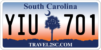 SC license plate YIU701