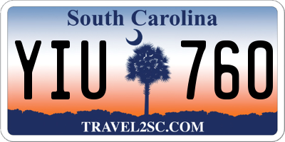 SC license plate YIU760