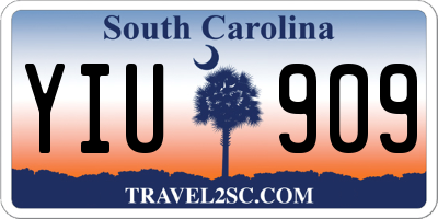 SC license plate YIU909