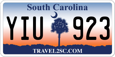 SC license plate YIU923