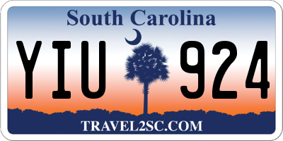 SC license plate YIU924