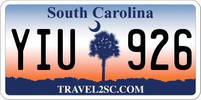 SC license plate YIU926