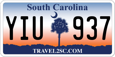 SC license plate YIU937