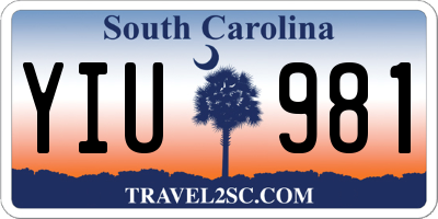 SC license plate YIU981