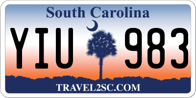 SC license plate YIU983
