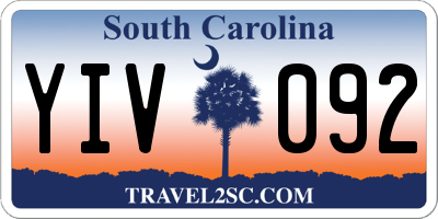 SC license plate YIV092