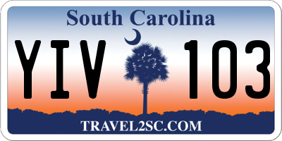 SC license plate YIV103