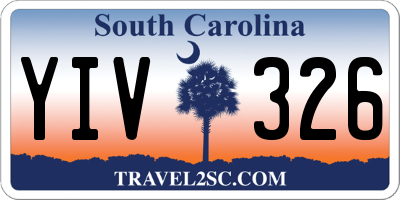 SC license plate YIV326
