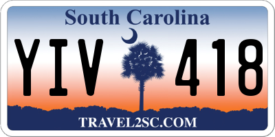 SC license plate YIV418