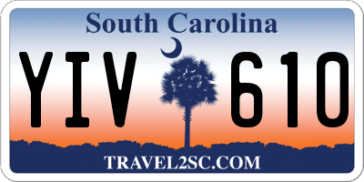 SC license plate YIV610