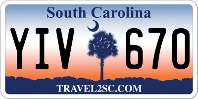 SC license plate YIV670