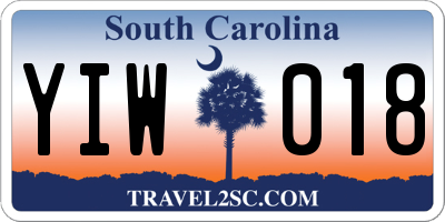 SC license plate YIW018