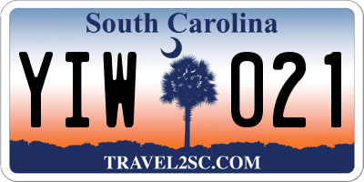 SC license plate YIW021