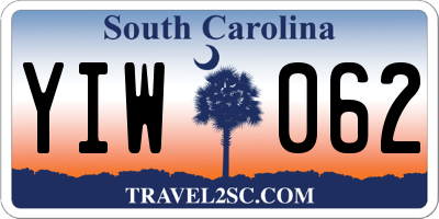SC license plate YIW062