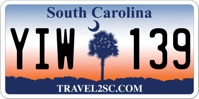 SC license plate YIW139