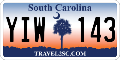 SC license plate YIW143