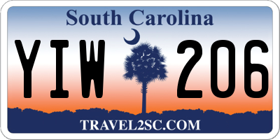 SC license plate YIW206