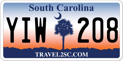 SC license plate YIW208