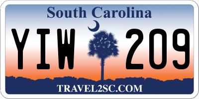 SC license plate YIW209