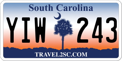 SC license plate YIW243