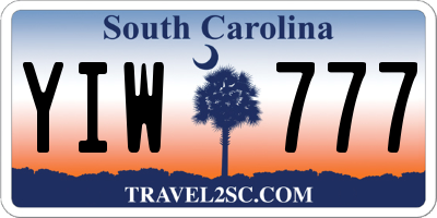 SC license plate YIW777