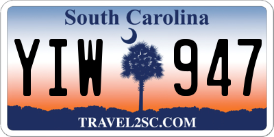 SC license plate YIW947