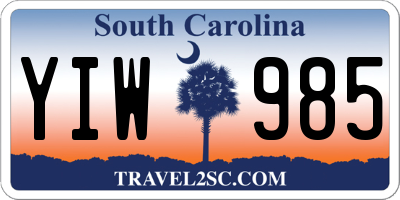 SC license plate YIW985