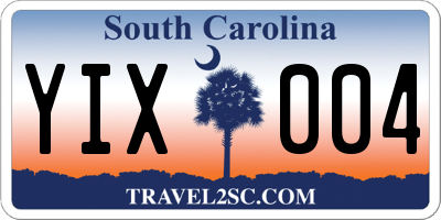 SC license plate YIX004
