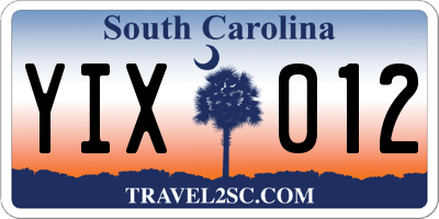 SC license plate YIX012