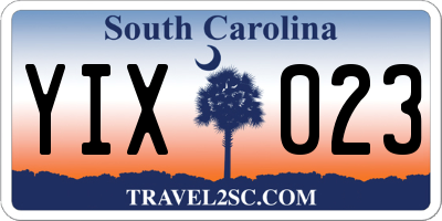 SC license plate YIX023