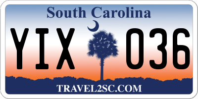 SC license plate YIX036