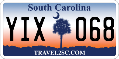 SC license plate YIX068